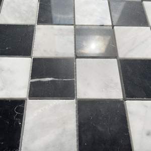 Carreaux de marbre noir Carrara White Nero Marquina de taille personnalisée, carreaux de marbre blanc noir décor à la maison, carreau de marbre blanc noir - Product Image 6