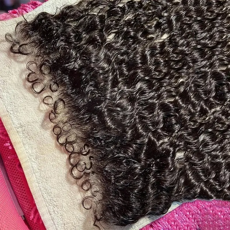 Cheveux humains pré-plumés ISEE avec cheveux de bébé bouclés, ligne de cheveux crépus, bords naturels texturés, fermeture frontale en dentelle HD, type 4B 4C