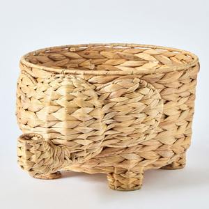 Cestas de almacenamiento con forma de elefante, cesta organizadora de jacinto de agua, accesorios para habitación infantil y guardería - Product Image 1