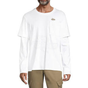 Camisetas de doble capa para hombre con logotipo personalizado Camiseta de doble capa para hombre de talla grande Camiseta de doble capa para hombre - Product Image 1