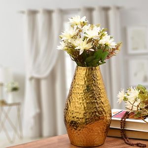 Design classique fait à la main fer fleur Vase martelé chambre côté Table décor mariage ornement conteneur fonction pour dessus Table - Product Image 1