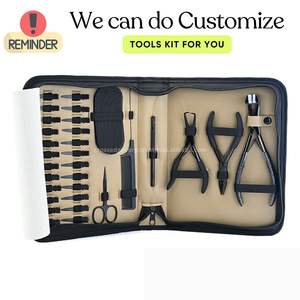 Kit d'outils d'extensions de cheveux professionnelles pinces ouvre-perles pince à ruban pince à boucle 24 pièces Clips cisailles à fil en acier inoxydable - Product Image 6