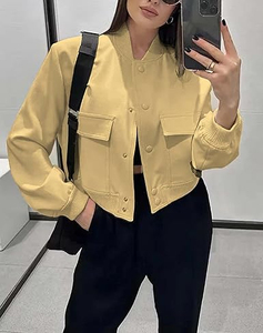 Blouson bomber court pour hommes et femmes, design universitaire, respirant, fermeture éclair, imprimé, motif uni, hiver, ODM, vestes pour hommes - Product Image 1