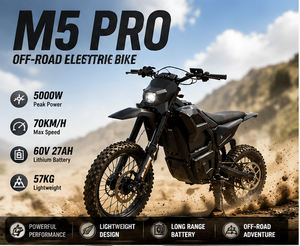 Moto tout-terrain électrique 60V 5000W Peak M5 Pro, vitesse maximale 70 km/h, avec moteur central et batterie longue autonomie - Product Image 1
