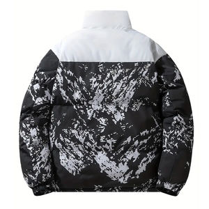 แจ็กเก็ตแบบขนเป็ดสำหรับผู้ชาย, แจ็กเก็ตน้ำหนักเบาเสื้อคลุมสีดำกับสีขาว - Product Image 3