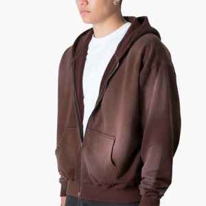 Stylish Comfortable Men's 100% Cotton <b>Zip</b>-<b>up</b> Hoodie High Quality Embroidered Digital Printed for Casual Winter Wear Plain Dyed - Product Image 5