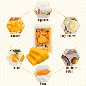 Llow Beeswax Bars, Natural Organic Beeswax Block 8 PCS, <strong>Bees</strong> <strong>Wax</strong> Candle Making, Beeswax for Candle Making, <strong>Bees</strong> <strong>Wax</strong> Making - Product Image 3