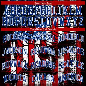 Camiseta de béisbol auténtica bandera americana águila 3D blanca real roja negra personalizada - Product Image 5