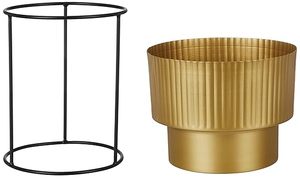 Maceta de flores redonda de estilo moderno de Venta caliente Metal con acabado dorado con soporte Diseño clásico para decoración del hogar y el jardín - Product Image 5