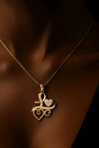 Kanta Gems Jewels Modelo KGJP-06 Colgante Corazón Cristiano de Plata de Ley 925 con Vermeil de Oro de 14K y Diamantes CZ Pavé, Elegancia y Amor - Product Image 4