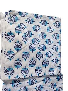 Tissu Nomex imprimé floral naturel feuille bleue matériau en coton léger pour les robes de course pour femmes idée cadeau unique pour les filles - Product Image 5