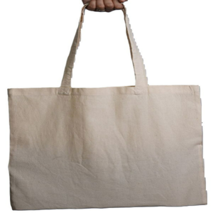 Bolsa de algodón orgánico 100%, logotipo personalizado impreso, reutilizable, con asa superior, cordón, almacenamiento de lona para exteriores, bolsa en blanco promocional - Product Image 1