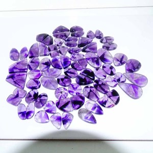 Paire de cabochons en améthyste naturelle de haute qualité, 100 % naturelle, couleur personnalisable, tailles variées pour la fabrication de bijoux - Product Image 5