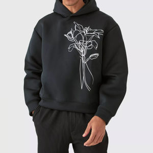 เสื้อมีฮู้ดโอเวอร์ไซส์สำหรับผู้ชายเสื้อมีฮู้ดแบบหนาเปิดไหล่สำหรับฤดูหนาวพิมพ์ลายสกรีนโลโก้แบบกำหนดเอง - Product Image 1