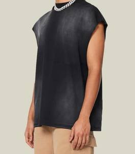 Débardeurs de sport d'été décontractés en coton tricoté sans manches, coupe ample, col rond, logo personnalisé - Product Image 3