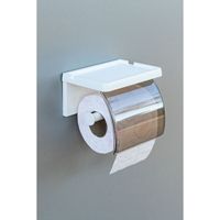 Porte-papier toilette et porte-serviettes adhésif moderne en noir et blanc pour salle de bain, en ABS