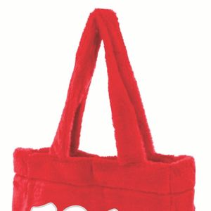 Delta confraternita greca DST borsa Tote in pelliccia rossa con lettere bianche ricamate 1913 morbido tessuto elegante regalo di confraternita collegiale - Product Image 5