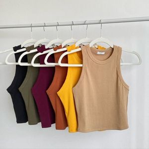 Débardeurs en tricot sans manches pour femmes, de haute qualité, personnalisés par des designers, style estival frais et uni, respirant, écologique, décontracté à l'avant - Product Image 3