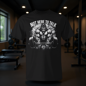 T-shirt Gorilla Gym Lover: Non sono qui per parlare a basso tono - Abbigliamento fitness in omaggio - Product Image 3