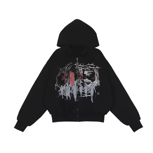 Service OEM Personnalisé – Nouveauté : Sweats à Capuche Unisexe Zippés, Séchage Rapide, Respirants, Effet Délavé, Épaules Tombantes, 100% Coton Molletonné/French Terry - Product Image 6