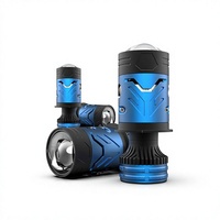 Nouvelle ampoule LED Mini H4 haute puissance 6000K, projecteur de phare laser bleu, 12V, compatible universellement pour les phares bi-lentilles de moto et de voiture