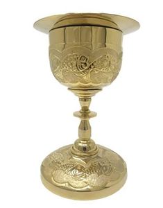 Cáliz de Metal para la Iglesia en Casa, producto de Vino redondo chapado en oro, Color gótico martillado, artículos regalados, novedad - Product Image 3