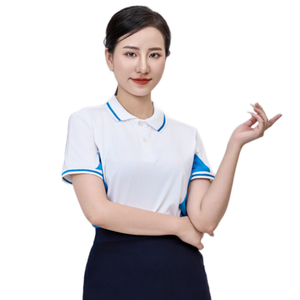 Women's <b>White</b> Blue Casual Breathable Anti-Wrinkle Eco-Friendly Woven Polyester Shirt Digital Printing Embroidery PT Cold Elastic - Product Image 3