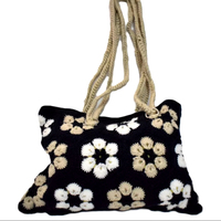 Sacs en crochet marocains faits à la main, technique de point de croix, dentelle tissée, tissu en coton, motif de fleurs de dessin animé mignon, souvenir parfait pour un mariage