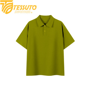 เสื้อเชิ้ตผู้ชาย Tessuto ผ้าฝ้าย 100% แขนสั้น ถักแบบนิตติ้ง ป้องกันการเกิดขุย ลายพื้นเรียบ ดีไซน์ปกพิมพ์ลาย รับสกรีนโลโก้ - Product Image 5