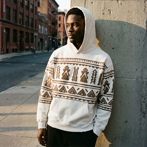 Sudadera con Capucha para Hombre, Gruesa, 500 g/m², Felpa de Algodón, Corte Cuadrado, Regular, Ecológica, Transpirable, Invierno, Bordado Personalizado, Estilo Desgastado - Product Image 5