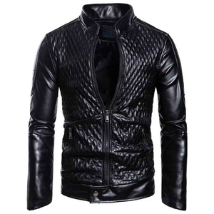Vestes en cuir pour hommes sur mesure très vendues, qualité supérieure, col montant, style urbain, veste en cuir personnalisée très populaire - Product Image 2