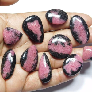 หินอัญมณีโรโดไนท์ธรรมชาติ10ชิ้นหินโรโดไนท์คุณภาพสูงหินโรโดไนท์หลวมอัญมณีสำหรับเครื่องประดับ - Product Image 1