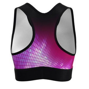 Soutien-gorge de sport en nylon Spandex à haute élasticité pour femmes haut court à séchage rapide soutien-gorge de Yoga grande taille coussinets amovibles pour Pilates course avant - Product Image 5