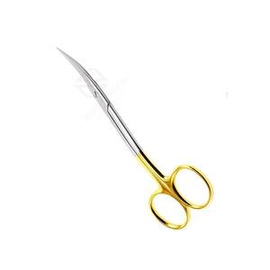 Ciseaux dentaires professionnels à double courbure, finition semi-or, acier inoxydable, ensemble d'instruments de coupe de précision manuels, CHIRURGICAL - Product Image 2