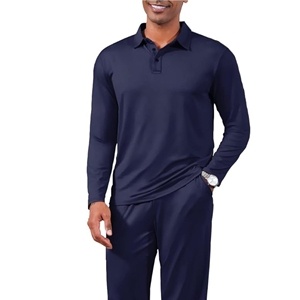 ชุดวอร์ม2ชิ้นผ้า100% ทอสำหรับฤดูหนาวของผู้ชายชุดวอร์มลำลองเสื้อสเวตเตอร์เสื้อโปโลและกางเกงจ็อกเกอร์ลำลอง - Product Image 5