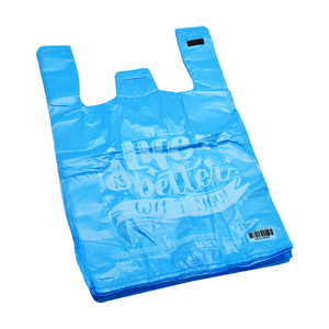 Sac à provisions gilet réutilisable de haute qualité avec logo personnalisé T-shirt de remerciement du fabricant Fourre-tout en plastique pour le stockage des emballages - Product Image 4