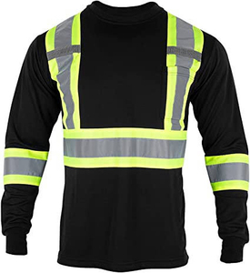 Camisa de Trabajo de Alta Visibilidad de Manga Larga 100% Poliéster de Alta Calidad, Camisa de Seguridad Reflectante de Alta Visibilidad para Hombre - Product Image 6