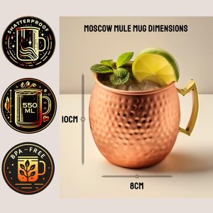 Taza de mula de Moscú de cobre puro artesanal 16 oz para cócteles y exportación a granel - Product Image 3