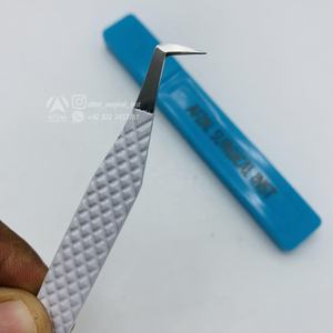 Pinzas de extensión de pestañas de acero inoxidable sostenibles japonesas profesionales 2025, puntas de fibra Nano de agarre de diamante de Color blanco - Product Image 6