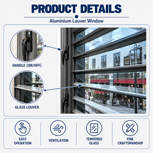 Persiana de vidrio para ventana, vidrio automatizado, <span class=keywords><strong>celos</strong></span>, persiana, ventanas, persiana aireadora, ventanas, cuchillas de vidrio - Product Image 3