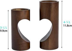 Bougeoir chauffe-plat en bois rustique avec touche naturelle pour le matériel en métal d'exportation de décor de Noël - Product Image 6