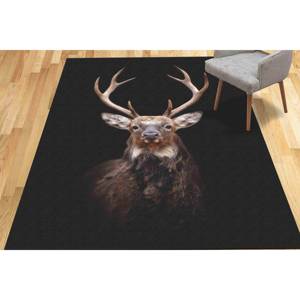 Alfombra Estampada con Diseño de Ciervos, Alfombra Antideslizante con Hermoso Diseño de Animales, Alfombra de Chenilla - Product Image 1