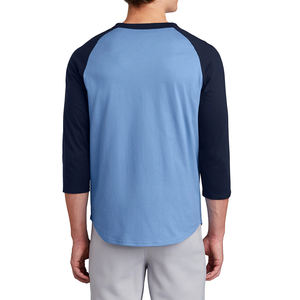 T-shirt de sport à manches 3/4, séchage rapide, 100 % polyester, col rond, style actuel, pour homme, baseball. - Product Image 2