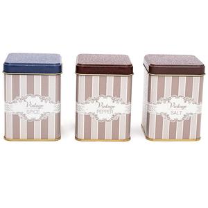 Juego de cajas de lata de metal cuadrado de 75x75x100mm (Juego de 3) Diseño elegante y elegante - Product Image 1