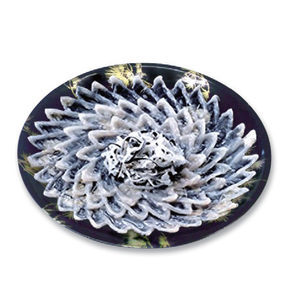 Assiette à dîner ronde en céramique noire et blanche de 8/10 pouces avec logo personnalisé, style nordique, service de vaisselle de luxe pour hôtel et restaurant - Product Image 3