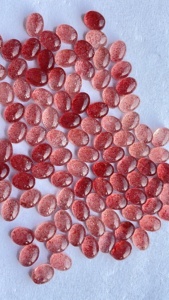 Natural <b>Strawberry</b> Quartz Oval Cabochon Gemstone 7X9 Flat Back Loose Gemstones - Product Image 2