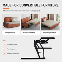 Mécanisme de canapé-lit escamotable peu encombrant, cadre d'extension en acier robuste, quincaillerie pour meubles d'appartement compact