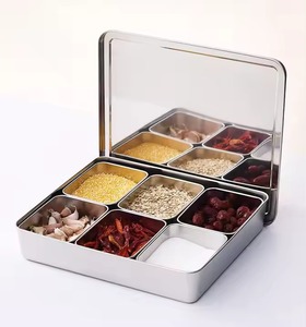 Metal <b>spice</b> container <b>jars</b> for organized cooking shelf storage of herbs <b>spices</b> seasoning cabinet masala - Product Image 1