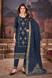 ชุดคุर्ติผ้าเรยอนพิมพ์ลายเย็นพร้อมผ้าคลุมไหล่พิมพ์ลายทอง สำหรับขายส่ง - Product Image 4