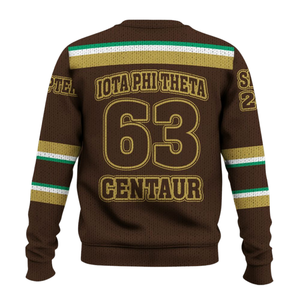 Iota Phi Theta 1963 suéter griego Chenille letra acrílico tejido pulóver fraternidad ropa invierno ropa griega - Product Image 4